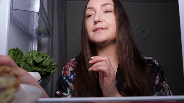 Funny Woman Chooses Cucumber Over Delicious Chocolate Cake