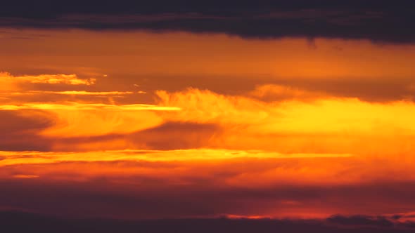 Red Sunset Sky Clouds Timelapse Background, Day Night Dramatic Sunset Sky