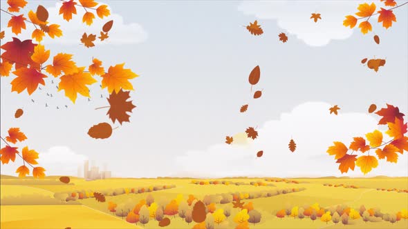 Autumn Migratory Birds, Falling Leaves And Rain