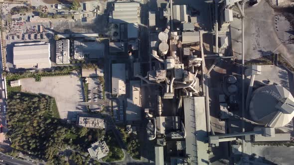 Aerial View Cement Plant Factory Manufacturing Cement Factory Machinery