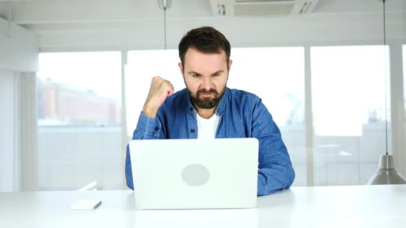 Upset Man Reacting to Failure Big Business Loss