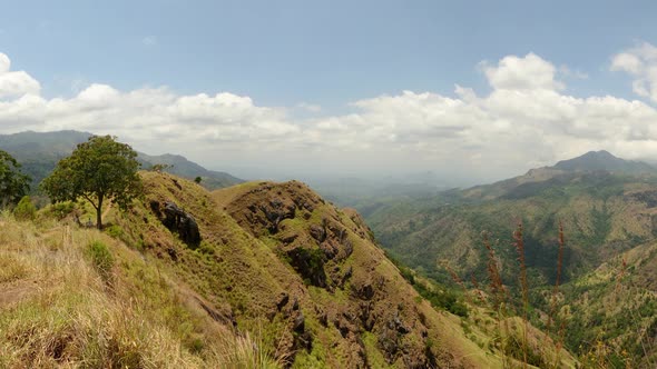 Panorama on Ella gap, hill country, travel destination in Sri Lanka