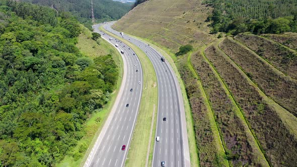 Landmark brazilian highway road between mountains.