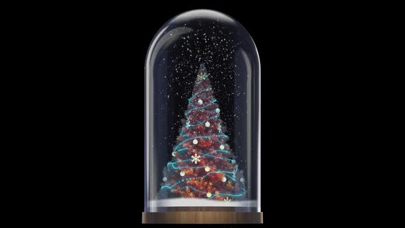 Christmas Tree In Bulb- Falling Snow