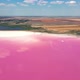 Aerial View Of Lemurian Lake Or The Dead Sea With Pink Plankton Colour - VideoHive Item for Sale