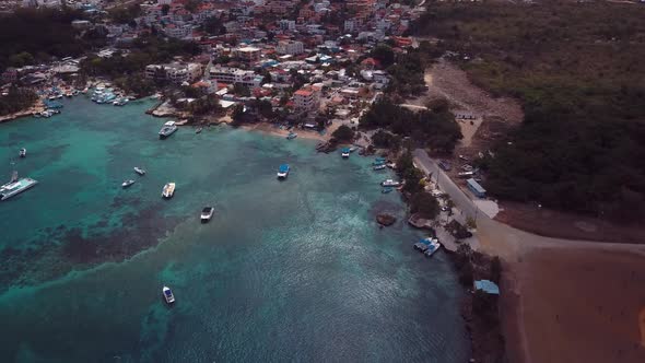 4k 24fps Drone Shoot Of Beach Town In The Caribbean1