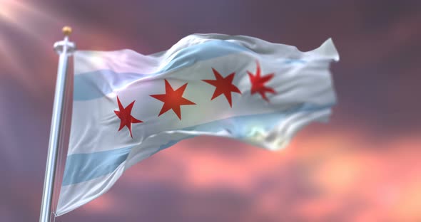 Chicago City Flag, United States