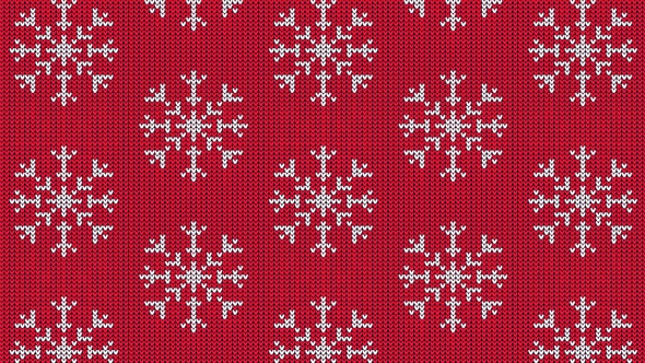 Knitted Snowflake Christmas Background Looped