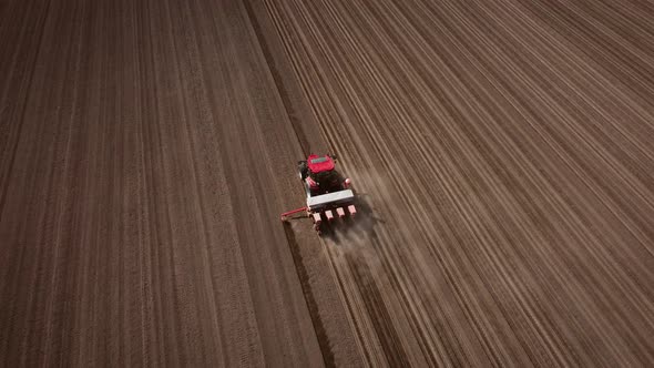 Tractor at Work in Field