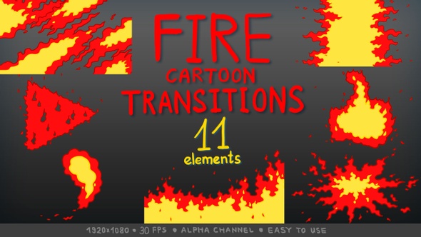 Fire Cartoon Transitions Pack