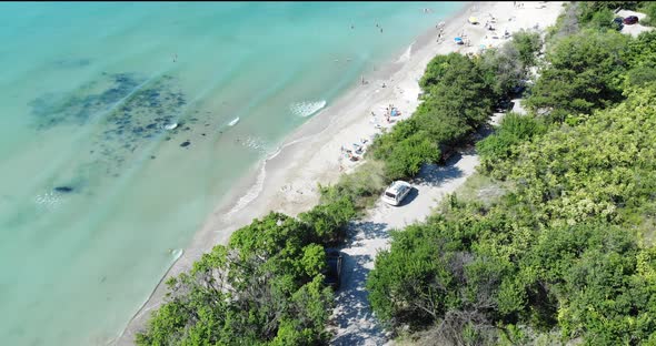 Shore Of Heroes Beach Balchik Sand Bulgaria Aerial Drone