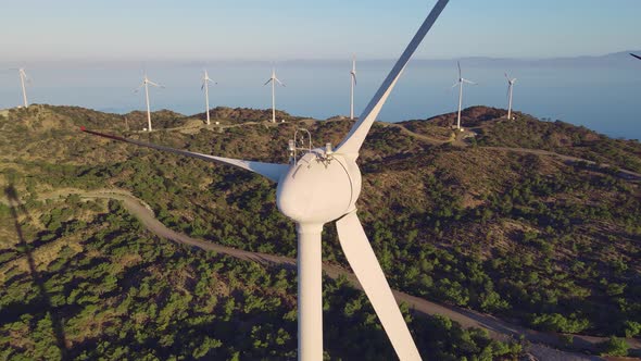 Wind Power Turbines Generating Clean Renewable Energy