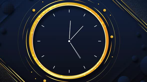 Abstract colorful clock animation on colorful background.