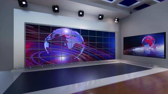3D Virtual Tv Studio News W102 D