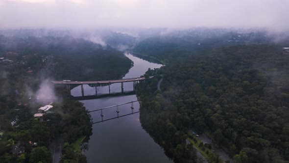 Cloud To Bridge Aerial Hyperlapse