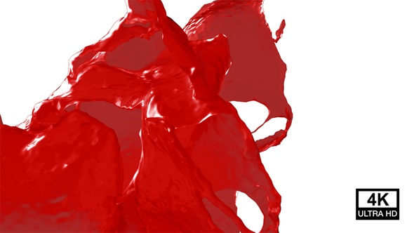 Collision Of Streaming Red Paint Splash V9