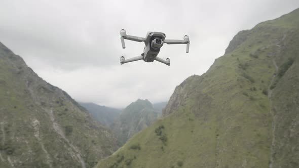 Aerial Drone Scenery of Green Mountain Landscape