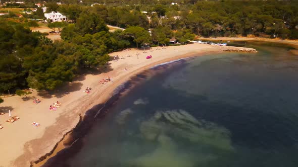 Es Niu Blau beach in Ibiza, Spain