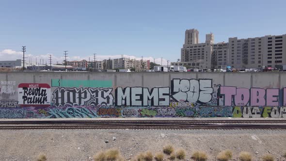 Graffiti and Train Tracks in the city
