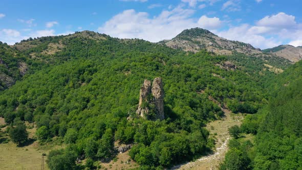 Drone Flight Over Mountain Peak