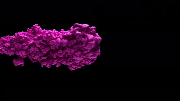 Super Slowmotion Shot of Purple Ink in Water