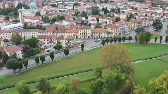 Aerial View of Ancient Town Lucca Italy Toscana Region