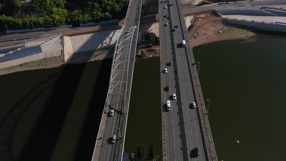 Belsky Southern Automobile Bridge Over the Belaya River in the City of Ufa the Capital of