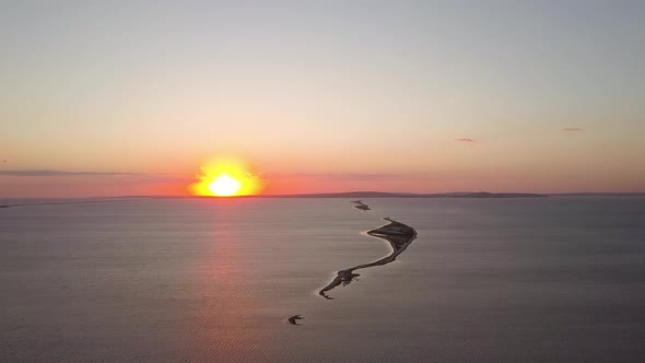 Sunset On The Sea. Small Islands