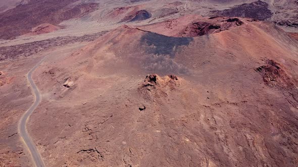 Amazing Aerial View of a Volcanic Crater in El Hierro Island, Canary Islands, Spain