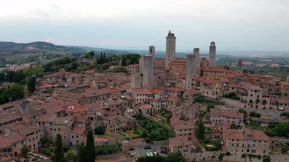 Aerial view of San Gimignano, Tuscany