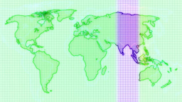 Green Color Scanning Earth Map Animation