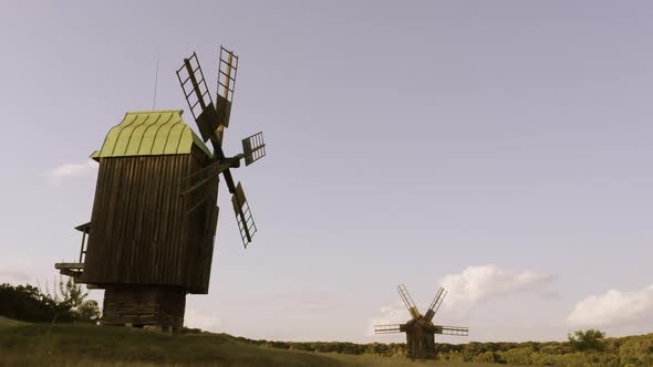 Still Static Windmills on the Field