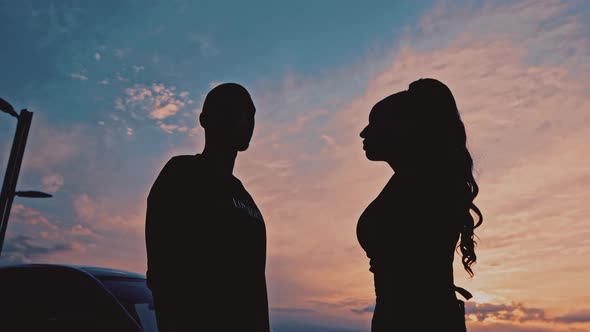 Couple Silhouette at Sunset