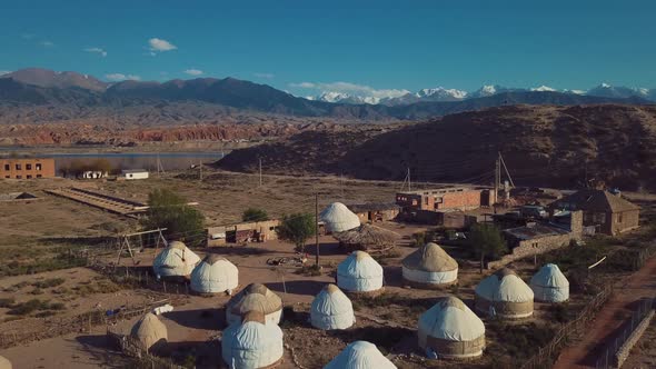 Yurts In Traditional Kyrgyz Style, Issyk Kul Lake