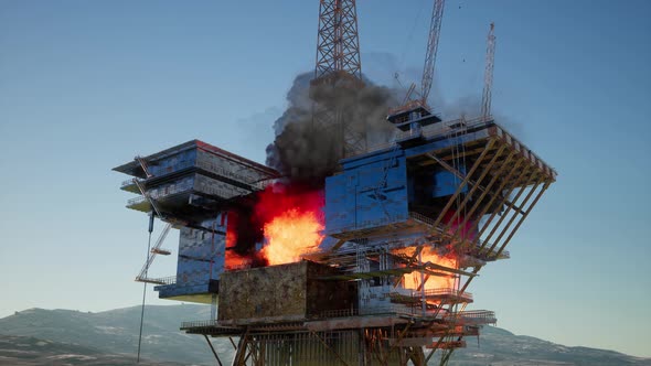 Offshore Oil and Gas Fire Case or Emergency Case alt