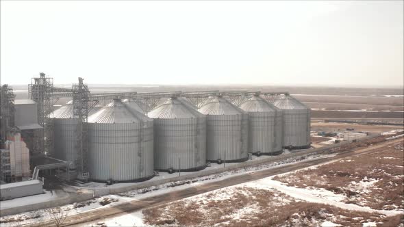 Industrial elevator for grain storage. Grain Cooperative