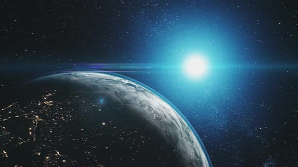 Earth Orbit Reverse Blue Sun Radiance Outer Space alt