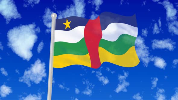 Central African Republic Flying National Flag In The Sky alt