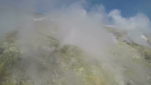 Activity of Natural Volcanic Hot Springs Emission