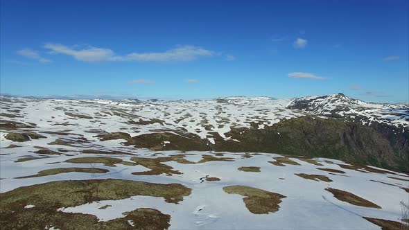 Norwegian landscape in Aurlandsfjellet mountain pass.