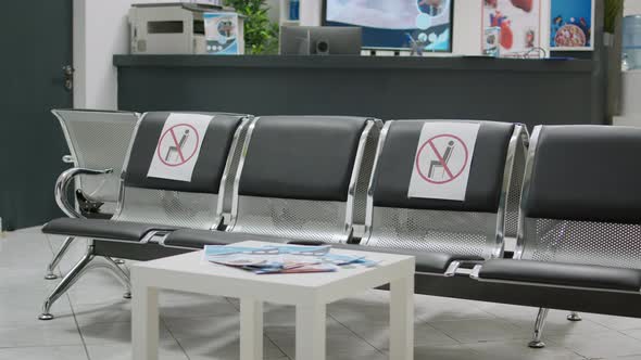 No People in Empty Hospital Reception During Coronavirus Epidemic