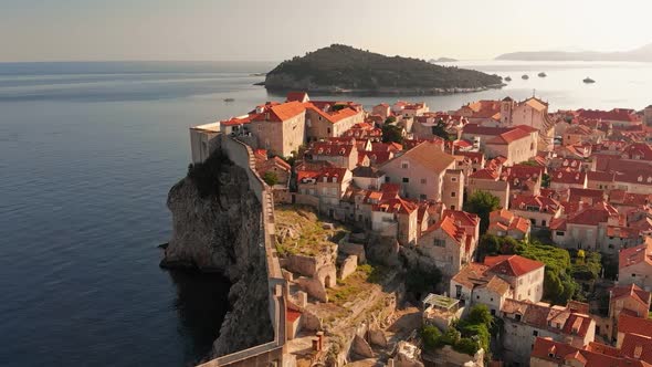 Aerial View of Croatian City Dubrovnik