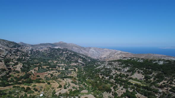 Koronida village on the island of Naxos in the Cyclades in Greece seen from t