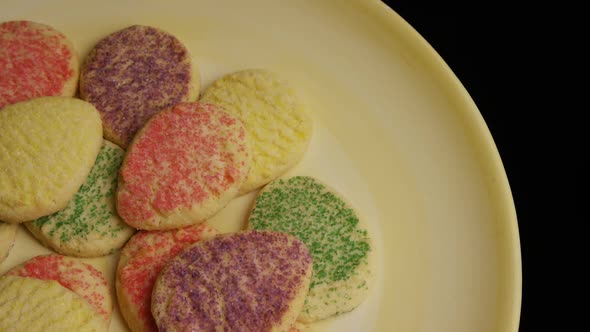 Cinematic, Rotating Shot of Cookies on a Plate 