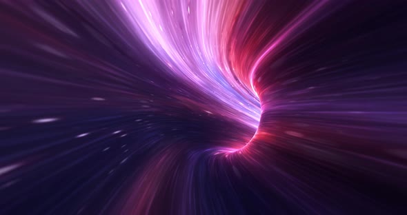 Abstract energy tunnel in space. Wormhole through time and space.