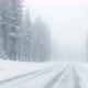 Snowy road through forest - VideoHive Item for Sale