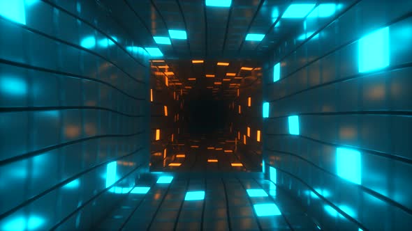 Abstract Flying in Futuristic Corridor