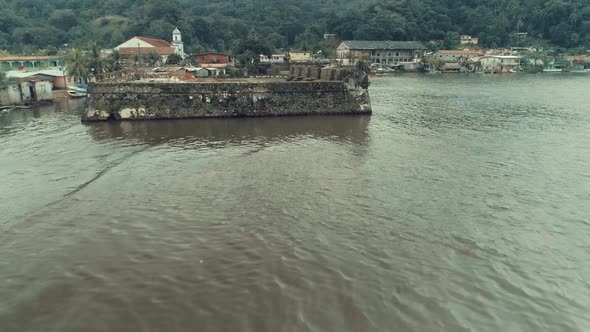 Drone footage of abandoned Fort at Panama's caribbean coast.