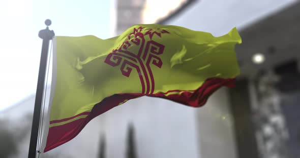 Chuvashia Republic national flag waving