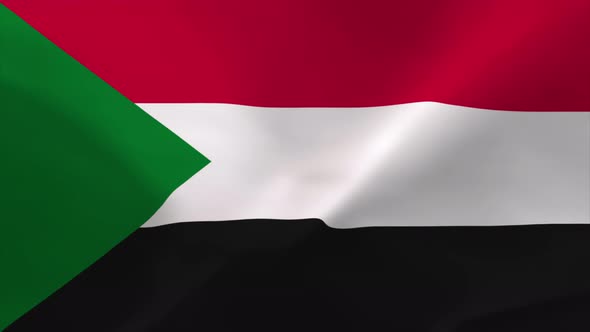 Sudan Waving Flag Animation 4K Moving Wallpaper Background